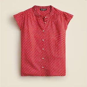 NWT J.Crew Flutter-sleeve button-up shirt in cotton voile